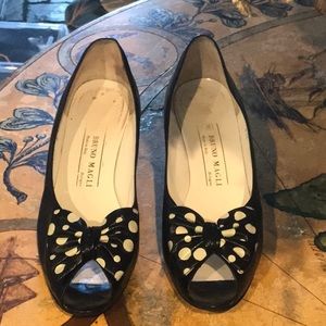 Bruno Magli Black & White Polka Dot Heel